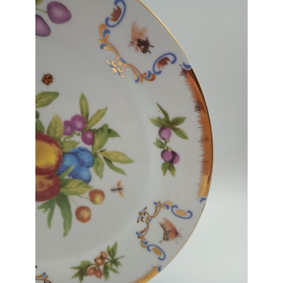 i godinger co plate Yorkshire 10" Dinner Plate Fruit Bee Butterfly - Picture 3 of 6